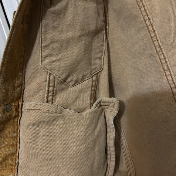 Free People MF 2 Denim Jacket Medium Gold Tan - Picture 3 of 4